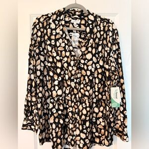 NWT Westbound Black and Cream Patterned Tunic